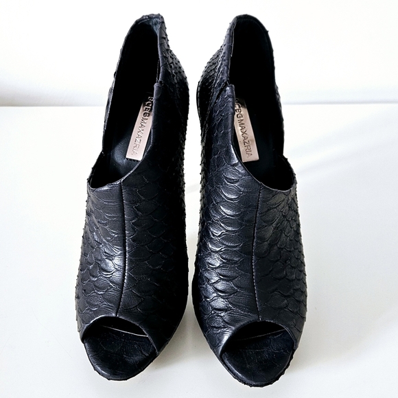 BCBG MaxAzria Deva asymmetrical open-toe leather bootie - Size 7 / Heel 5 inch - Picture 6 of 13